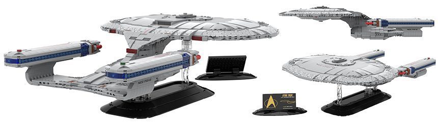 Star Trek USS Enterprise NCC-1701-D z klocków - duży motyw wystawowy