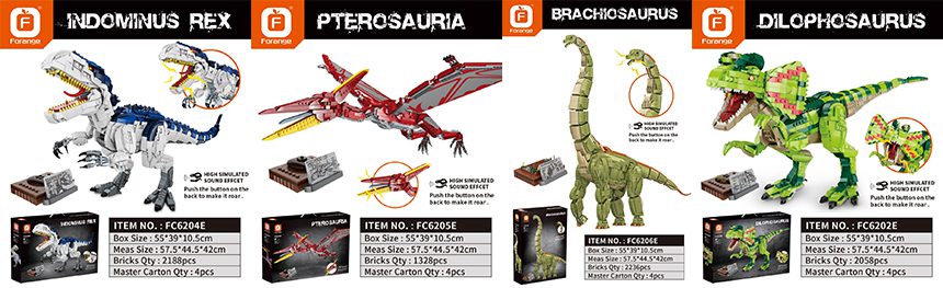 dinozaury firmy Forange kompatybilne z LEGO