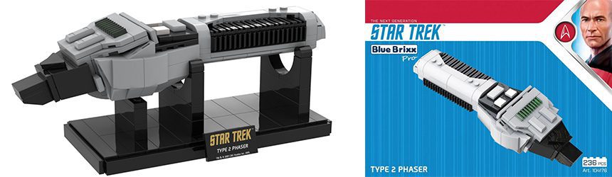 Replika Star Trek Fazer typ 2 z klocków kompatybilnych z LEGO