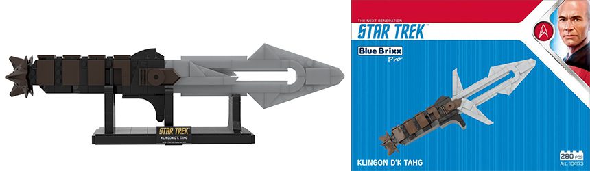 Nóż klingonów DK Tahg, replika sztyletu zbudowana z klocków