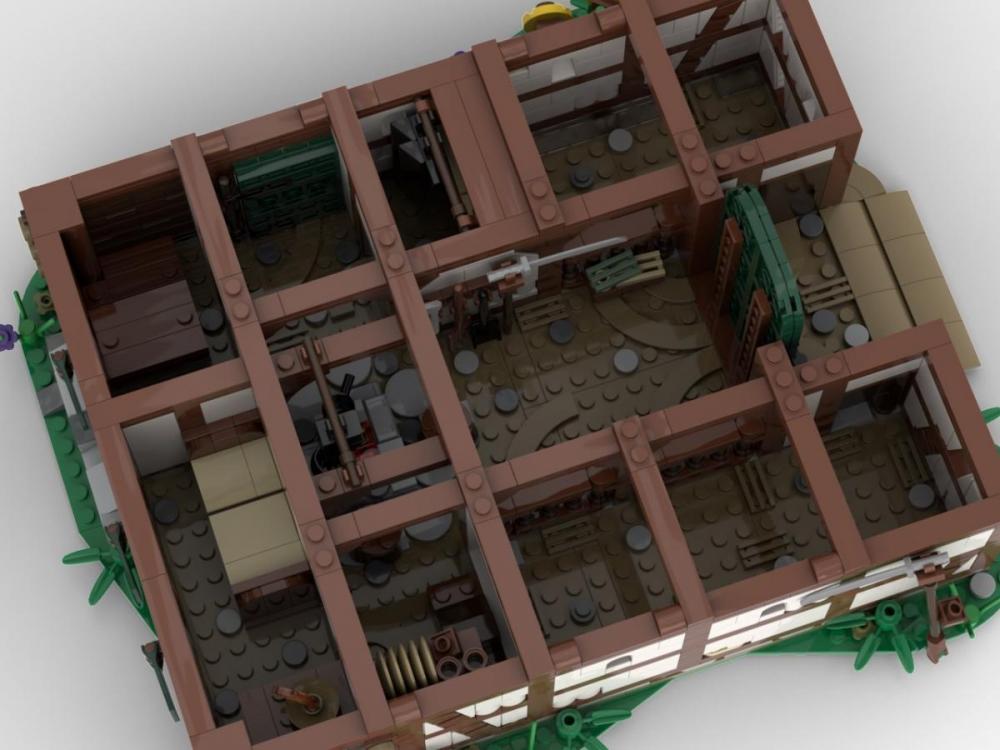 Średniowieczna farma: gospodarstwo z oborą z klocków kompatybilnych z LEGO