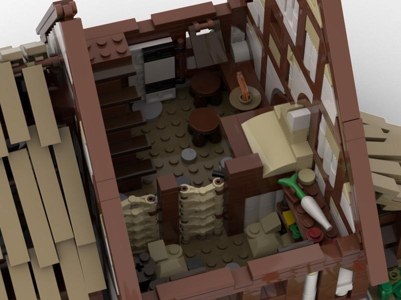 Kuźnia średniowieczna z klocków kompatybilnych z LEGO