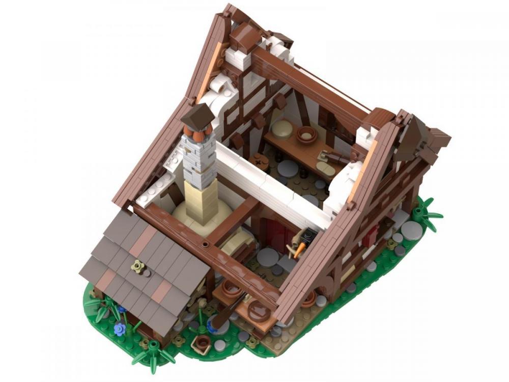 Średniowieczna piekarnia z klocków kompatybilnych z LEGO