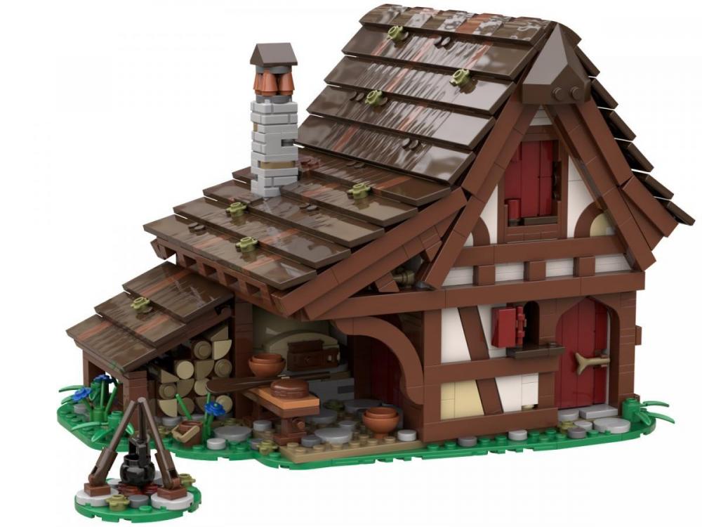 Średniowieczna piekarnia z klocków kompatybilnych z LEGO