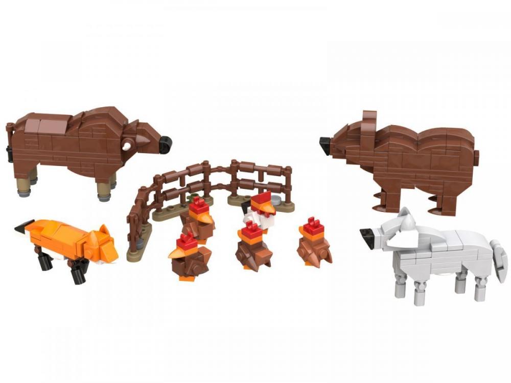Średniowieczna sceneria z klocków kompatybilnych z LEGO