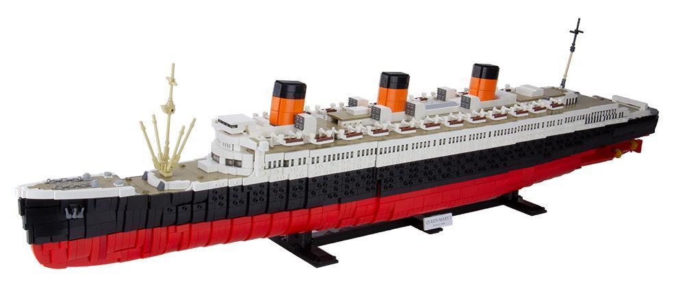 Statek RMS Queen Marz I brytyjski liniowiec pasażerski z klocków kompatybilnych z LEGO