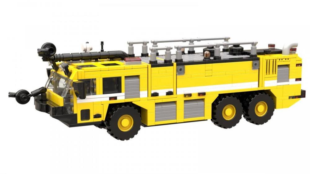 Amerykański wóz strażacki na lotnisko z klocków kompatybilnych z LEGO