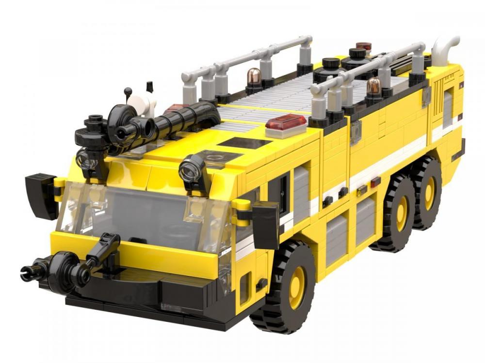 Amerykański wóz strażacki na lotnisko z klocków kompatybilnych z LEGO
