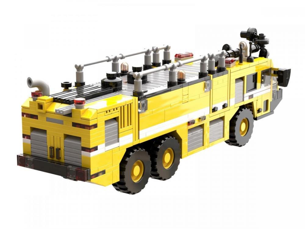Amerykański wóz strażacki na lotnisko z klocków kompatybilnych z LEGO