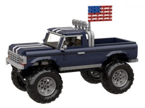 Monster truck z klocków kompatybilnych z LEGO niebieski Bigfoot