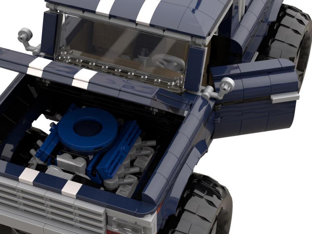 Monster truck z klocków kompatybilnych z LEGO niebieski Bigfoot