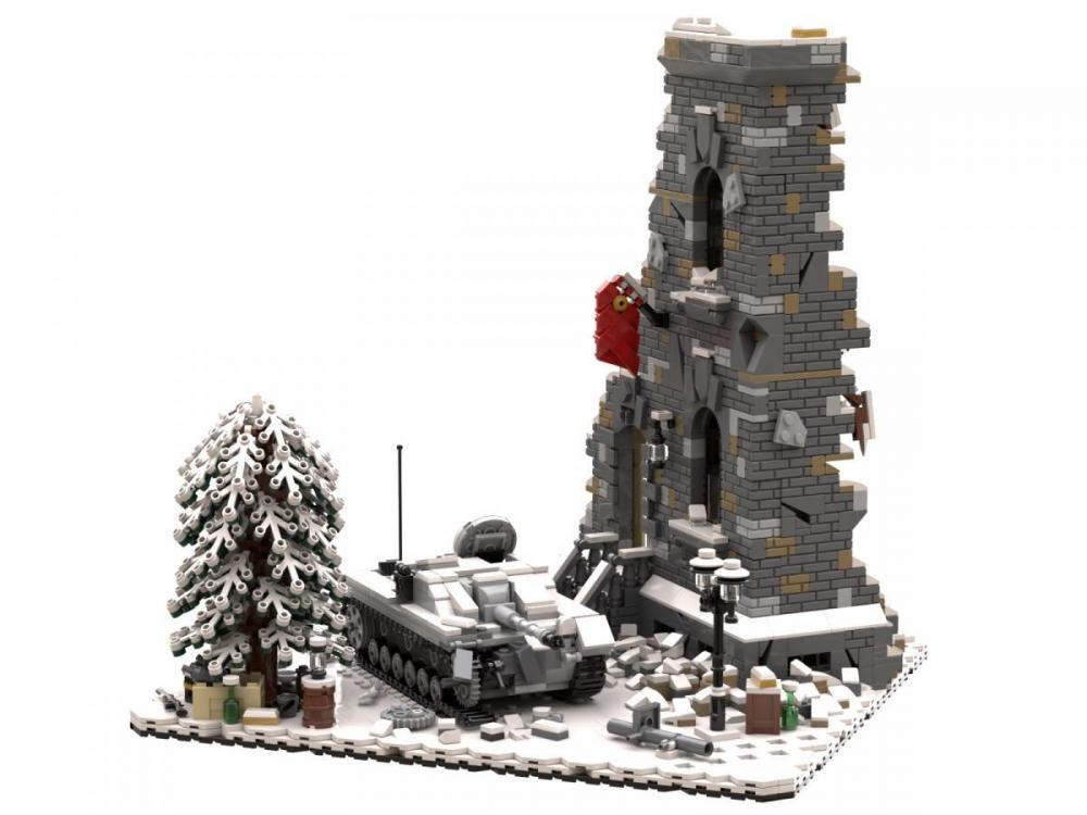 Bitwa pod Stalingradem diorama z klocków kompatybilnych z LEGO