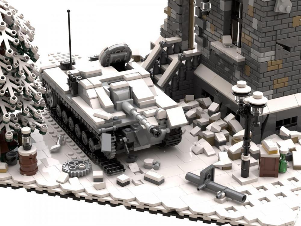 Bitwa pod Stalingradem diorama z klocków kompatybilnych z LEGO