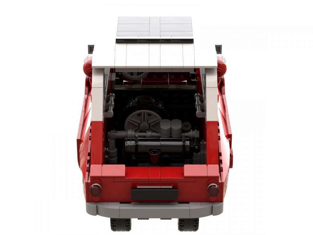 Mikrosamochód podobny do BMW Isetta z klocków kompatybilnych z LEGO
