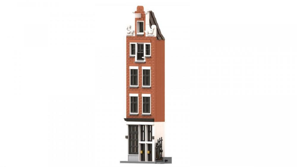 Holenderski dom fasada Amstel 5 z klocków pasujących do LEGO