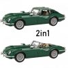 Jaguar E-Type zielony model z klocków kompatybilnych z LEGO 2 w 1