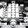 Jaguar E-Type zielony model z klocków kompatybilnych z LEGO silnik