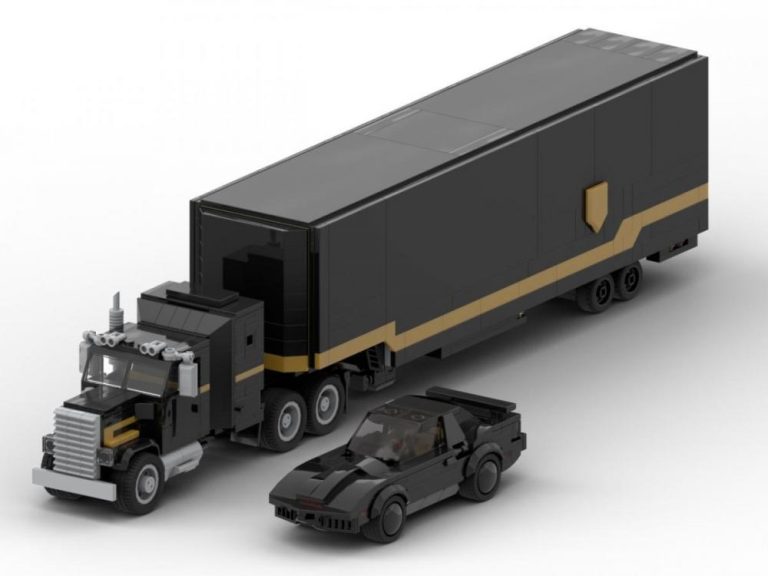 Nieustraszony ciężarówka z samochodem KITT model zamiennik LEGO