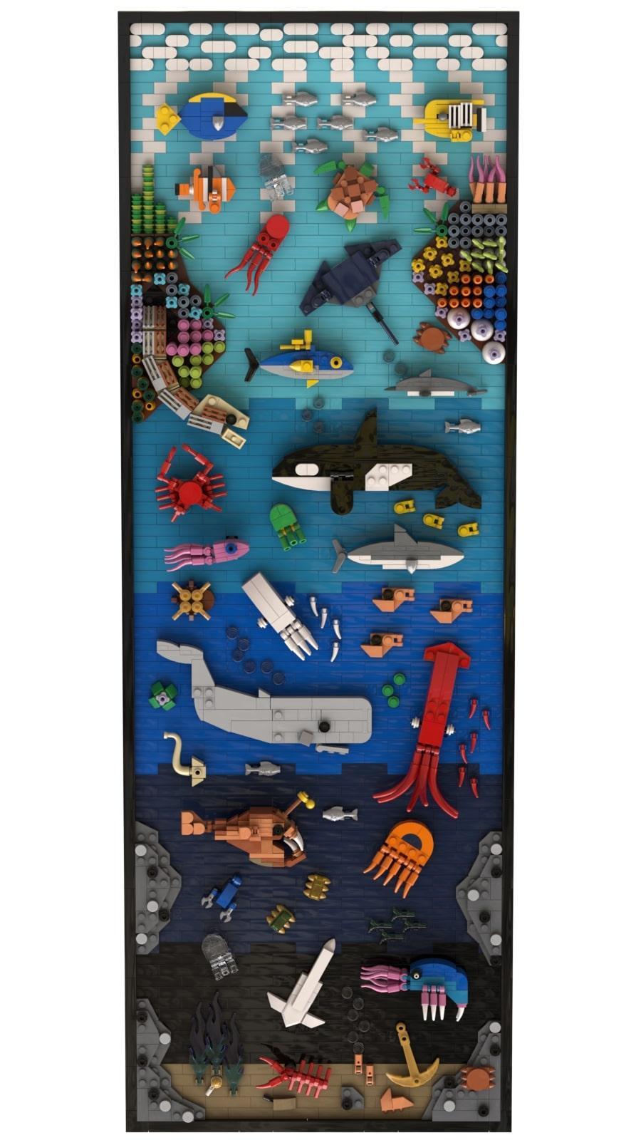 Obraz 3D Ocean z klocków kompatybilnych z LEGO