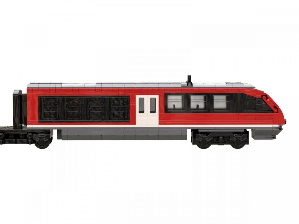 Pociąg koleji niemieckich BR 642 z klocków kompatybilnych z LEGO