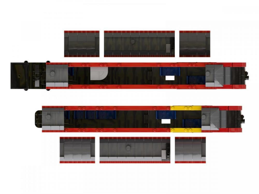 Pociąg koleji niemieckich BR 642 z klocków kompatybilnych z LEGO