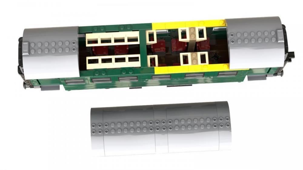 Przebudowany wagon 1. i 2. klasy 8W z klocków kompatybilnych z LEGO