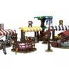Średniowieczne stragany na rynku miejskim zamiennik LEGO