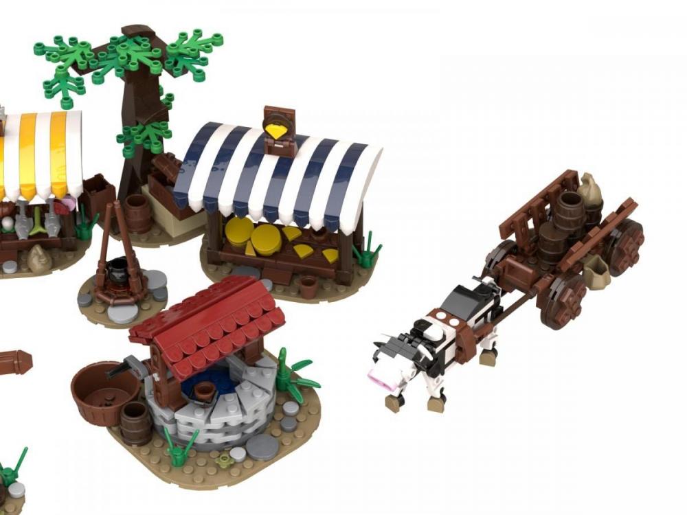 Średniowieczne stragany zamiennik LEGO