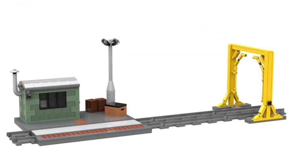 Waga kolejowa z miernikiem załadunku z klocków kompatybilnych z LEGO