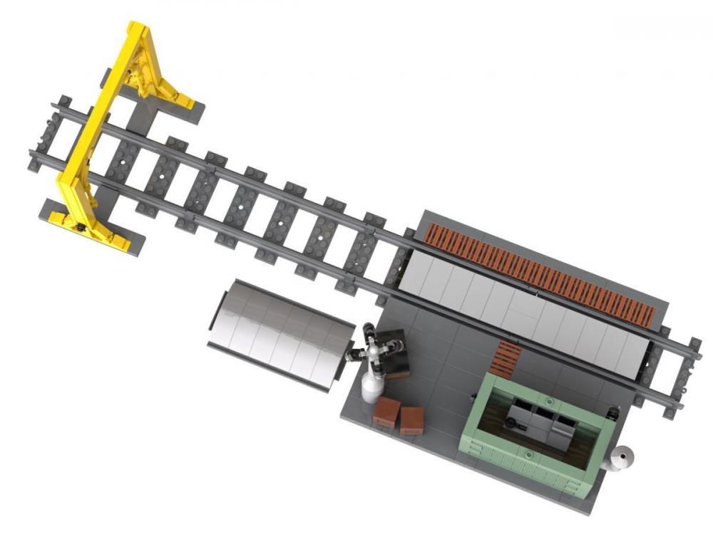 Waga kolejowa z miernikiem załadunku z klocków kompatybilnych z LEGO