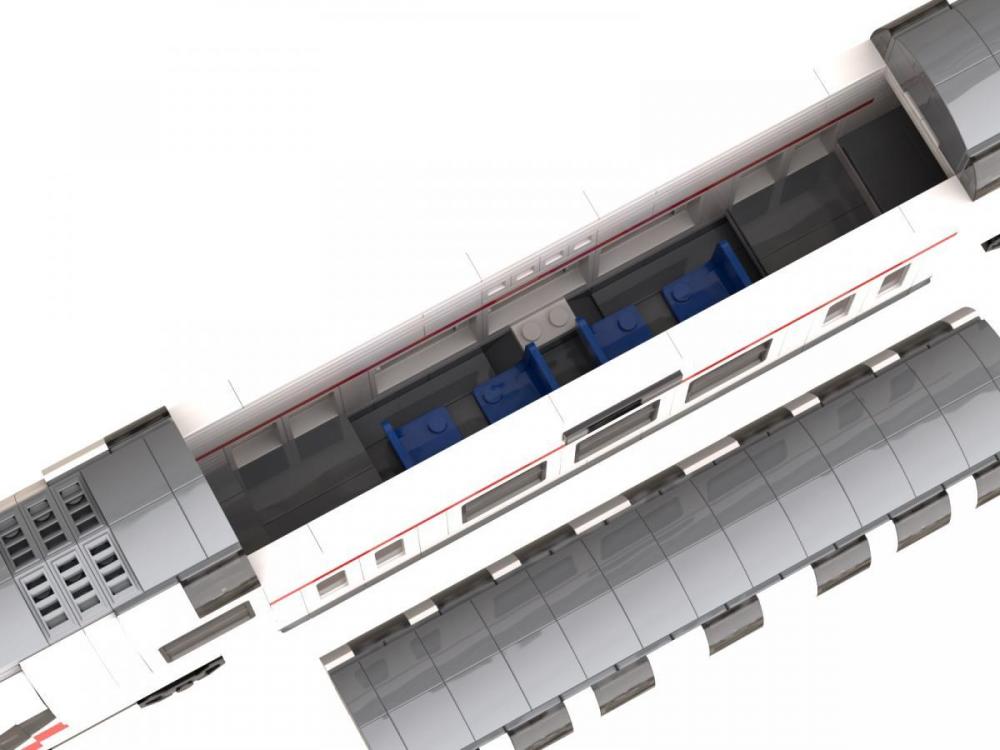 Wagon sterowniczy BR 146 biało czerwony – klocki kompatybilne z LEGO