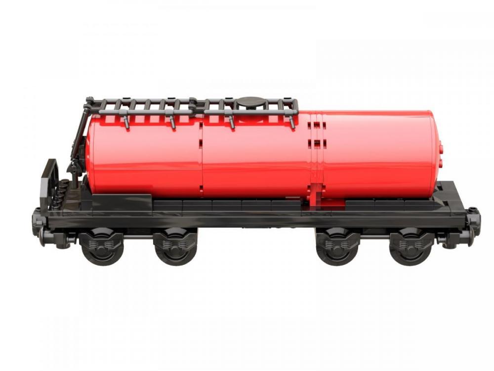 Wagon towarowy cysterna kolejowa zielona z klocków pasujących do LEGO