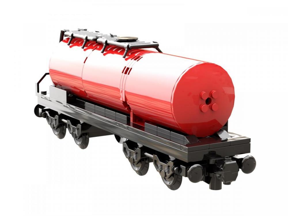 Wagon towarowy cysterna kolejowa zielona z klocków pasujących do LEGO