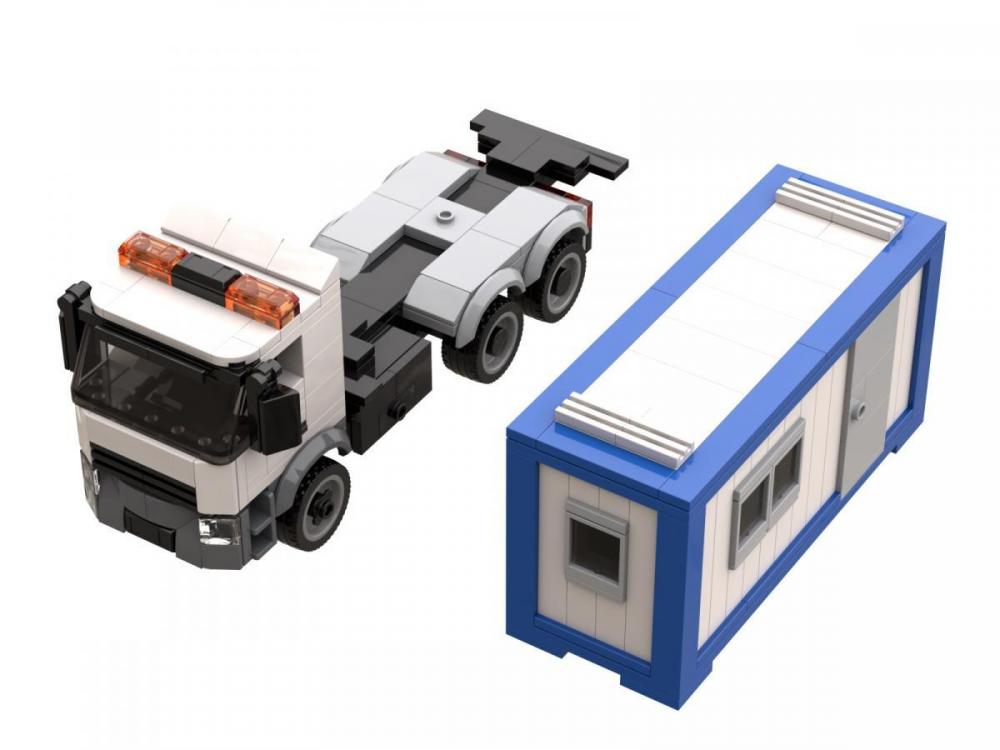Ciężarówka z kontenerem budowlanym – zamiennik LEGO
