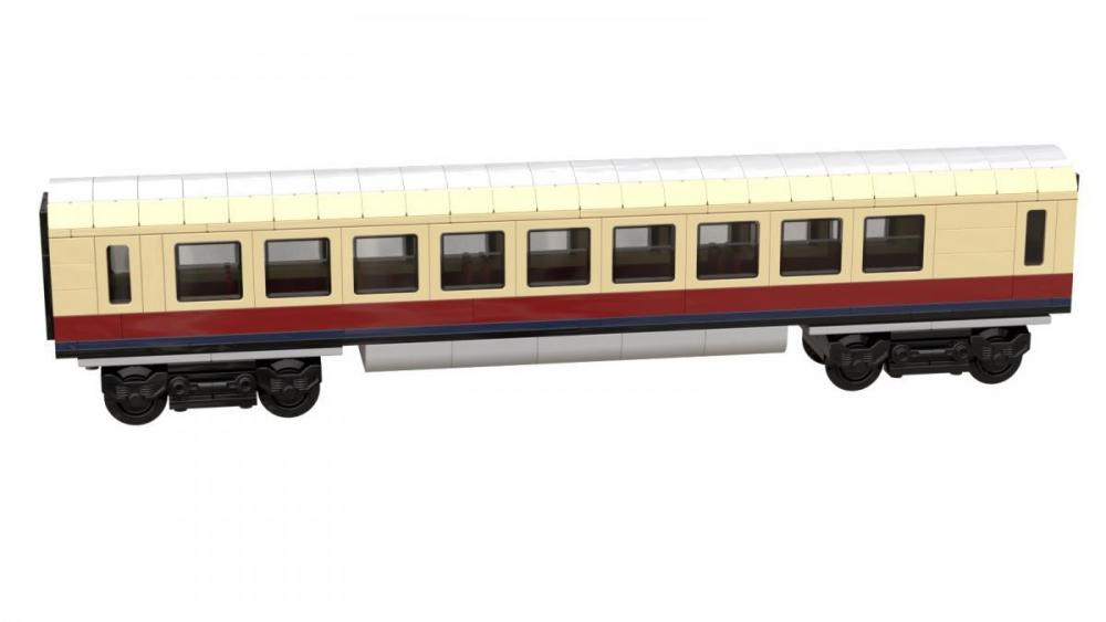 Zespół trakcyjny VT 18.16 i 2. klasa DR z klocków pasujących do LEGO