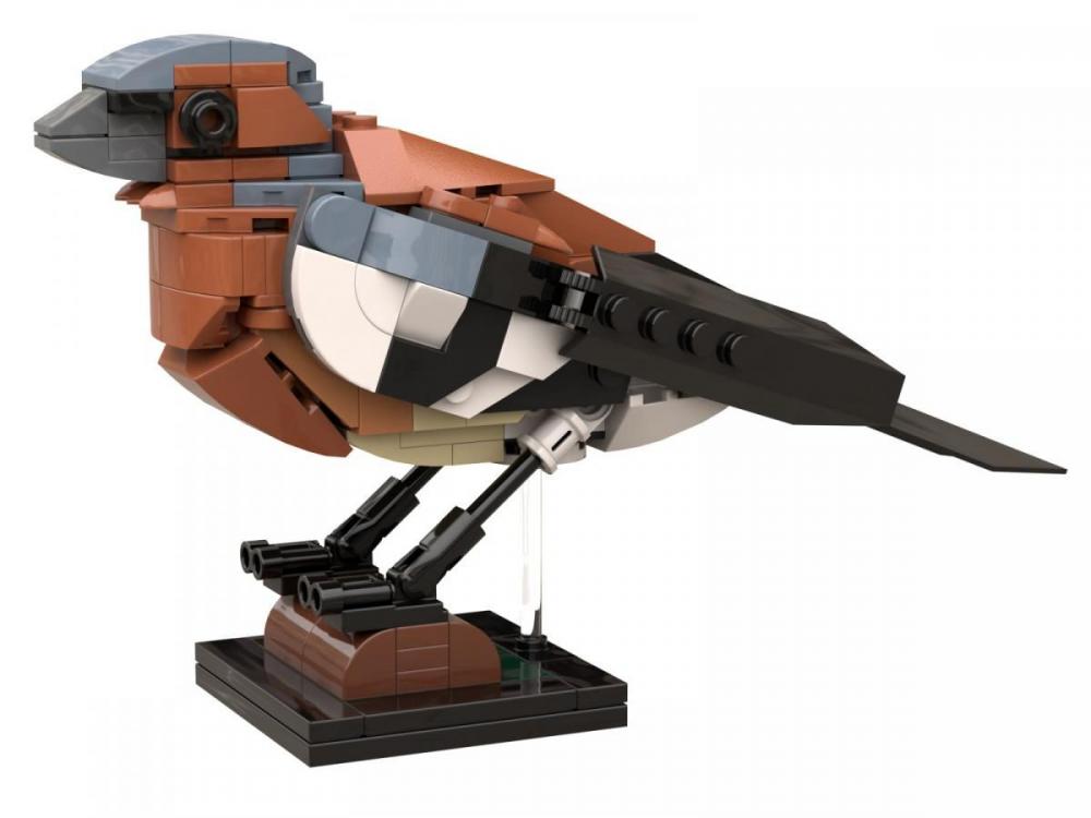 Zięba zwyczajna ptak z klocków kompatybilnych z LEGO