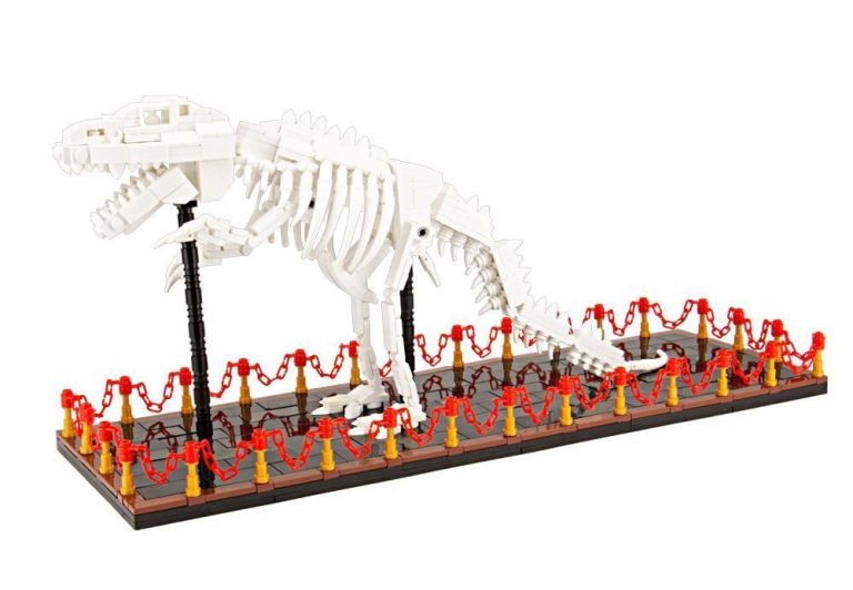 T-Rex szkielet w muzeum – Tyranozaur alternatywa LEGO: BlueBrixx