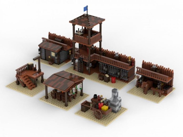 Rozszerzenie Fortu Western z 7 modułów z klocków pasujących do LEGO