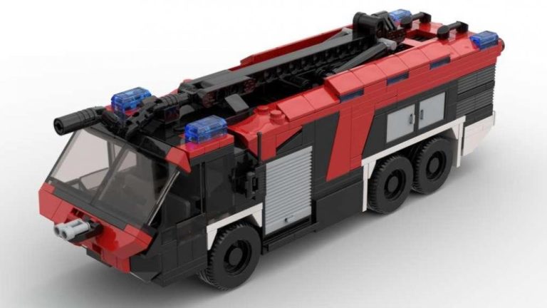 Lotniskowa straż pożarna FLF z klocków kompatybilnych z LEGO