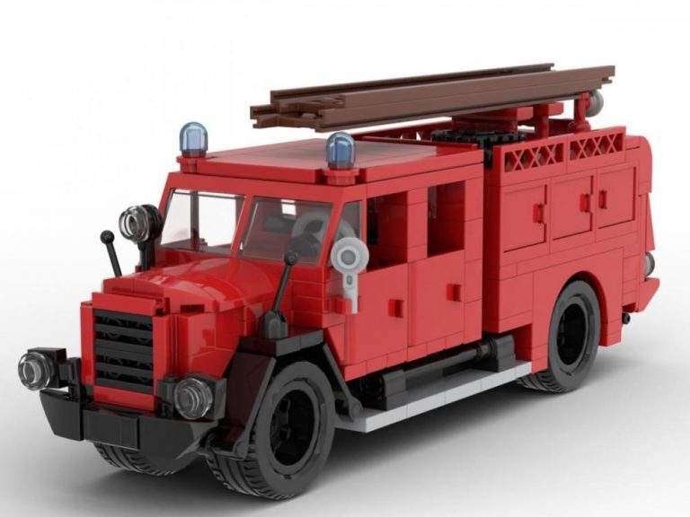 Klasyczny wóz strażacki w stylu Magirus – zamiennik LEGO