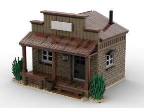 Biuro szeryfa western BlueBrixx z klocków kompatybilnych z LEGO