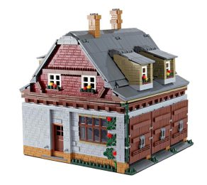 Garaż remizy strażackiej z klocków kompatybilnych z LEGO