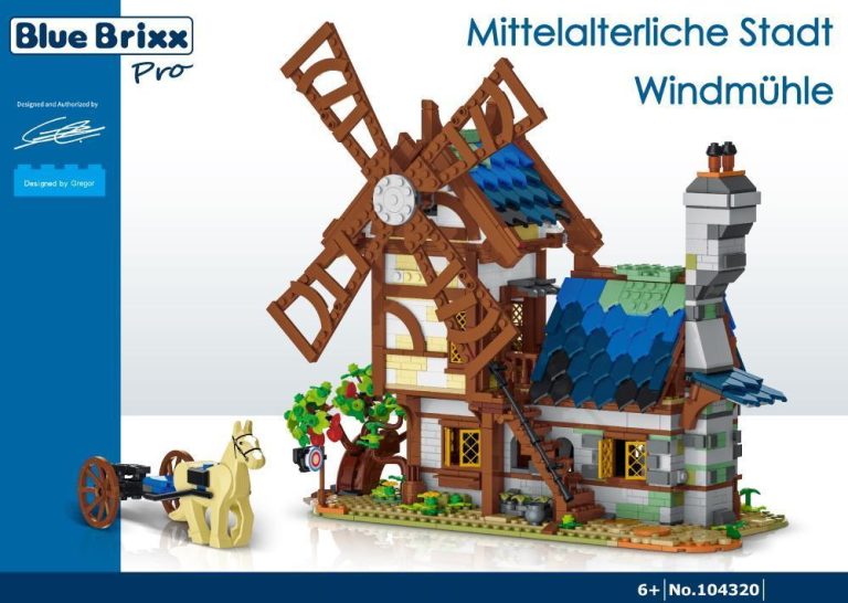 Średniowieczne miasto wiatrak BlueBrixx-Pro kompatybilne z LEGO