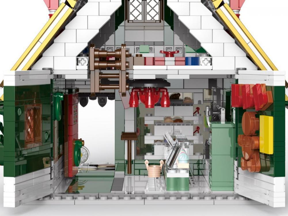 Święta piekarnia pierników LEGO zamiennik BlueBrixx-Pro wnętrze budynku