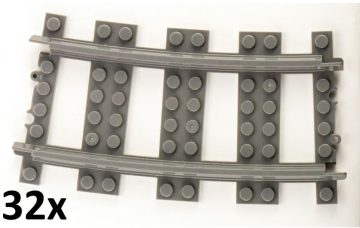 Tory R72 16cm Zestaw torów, 32 sztuki BlueBrixx zamiennik LEGO