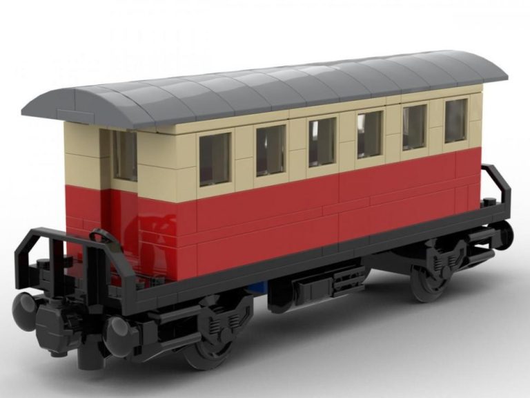 Wagon pasażerski z zadaszeniem czerwony BlueBrixx zamiennik LEGO