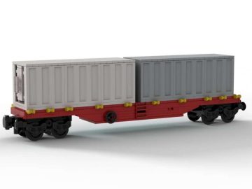Wagon towarowy z kontenerami kolej BlueBrixx kompatybilna z LEGO