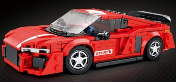 Czerwony R8 model z klocków Reobrix 681 – kompatybilne z LEGO