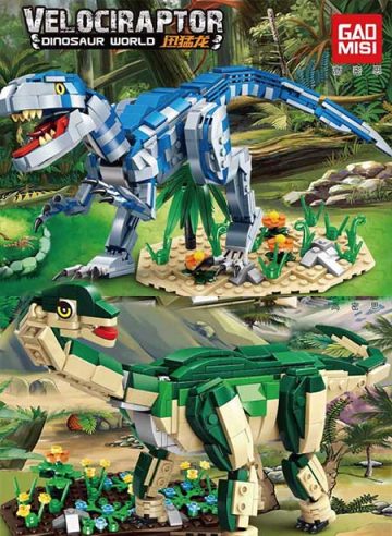 Dinozaury z klocków dla dzieci - Welociraptor z klocków w systemie LEGO