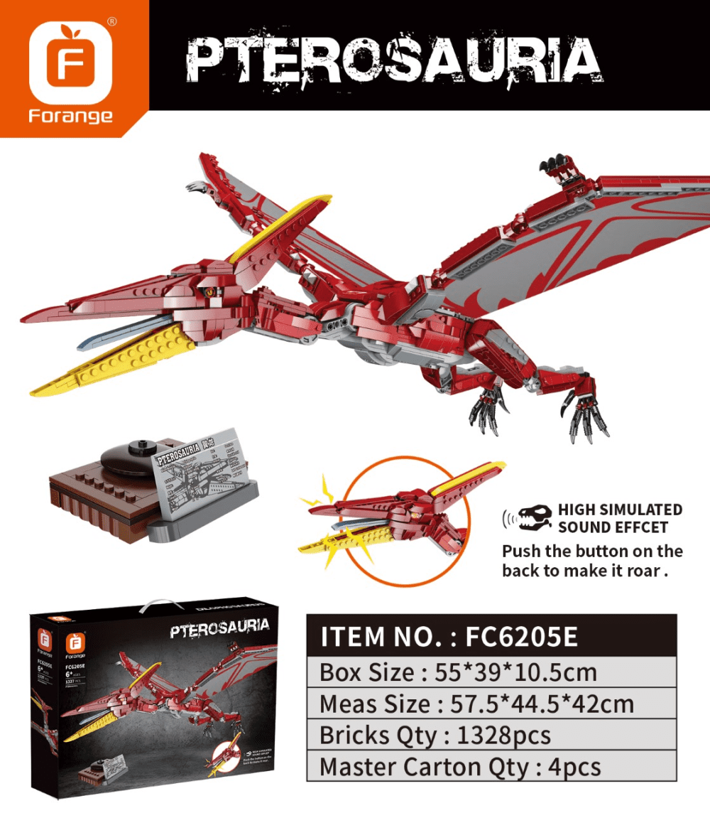 Forange Pterozaur zestaw z dźwiękiem – kompatybilne z LEGO
